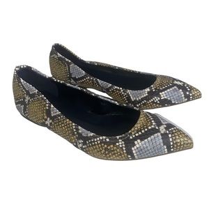 J. Crew Womens Size US 6.5 Lottie Snakeskin Printed Leather Flats